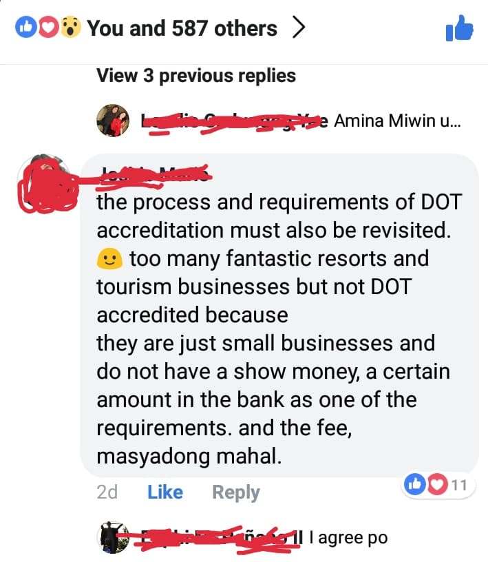 Comments on the demand for DOT Accreditation on Boracay Hotels ahead of reopening
