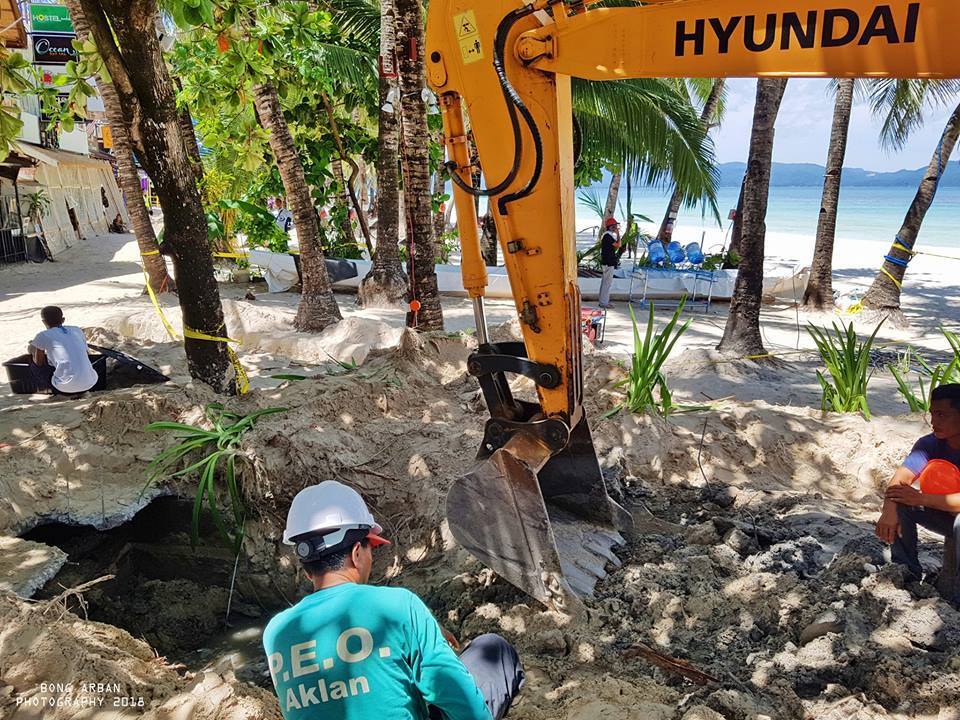 Inside Boracay: Week 5 Work starts on the beachfront Drainage Pipe. Courtesy of Bong Arban