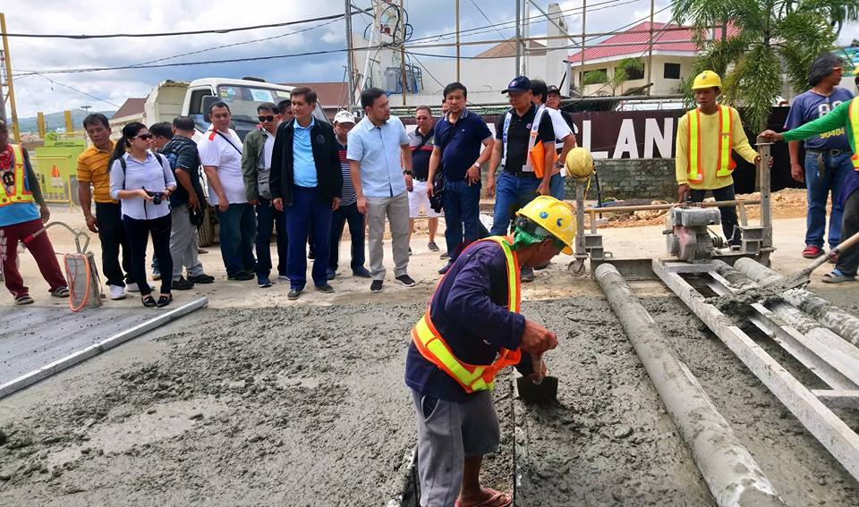 Secretary Cimatu inspects the new roads being laid at Cagban: Photo Boracay Informer