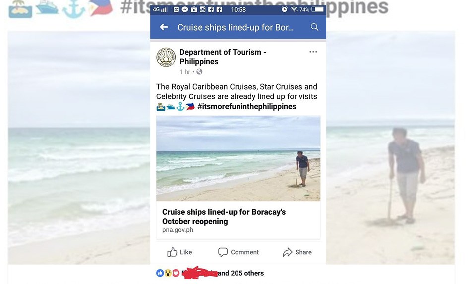 Inside Boracay: Week 14 DOT Facebook announcement since removed