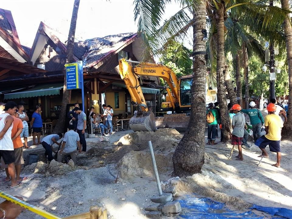 Inside Boracay: Week 5 Work starts on the beachfront Drainage Pipe. Courtesy of Michelie “Mitch” Sampane