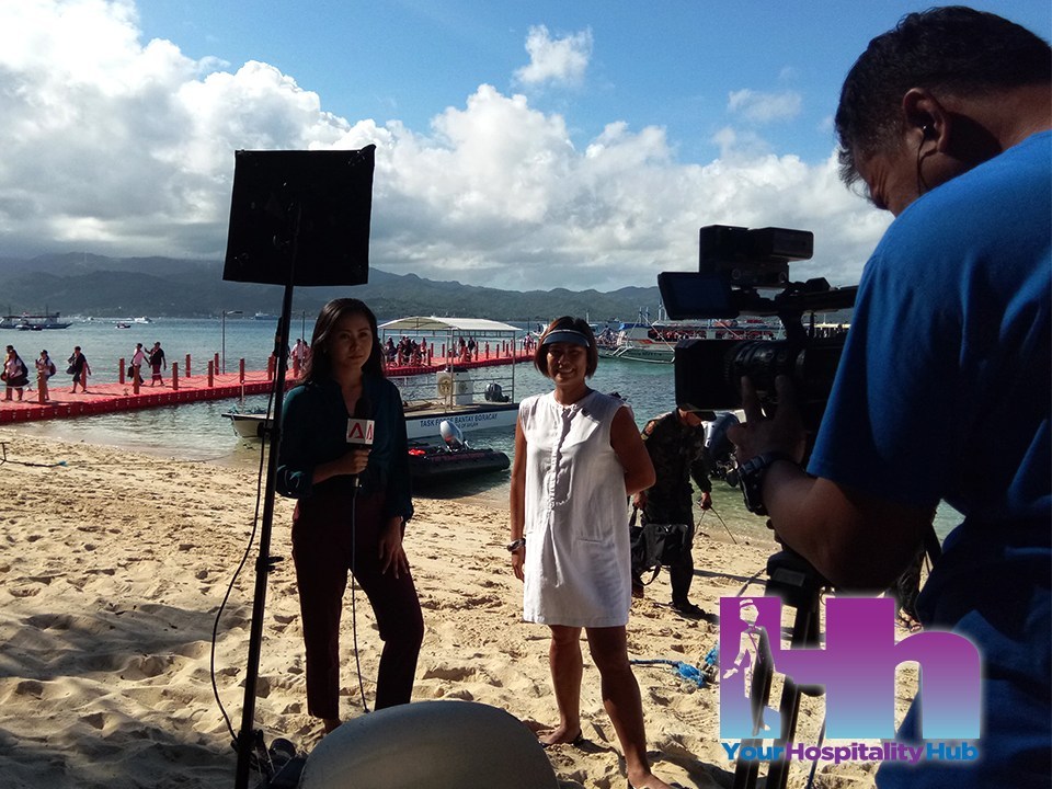 Elena Tosco Brugger interviewed for National News programs on the day Boracay Re-opens Oct 2018