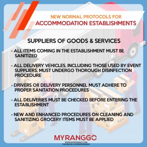 New Normal Hotels Protocol Suppliers of Goods & Services