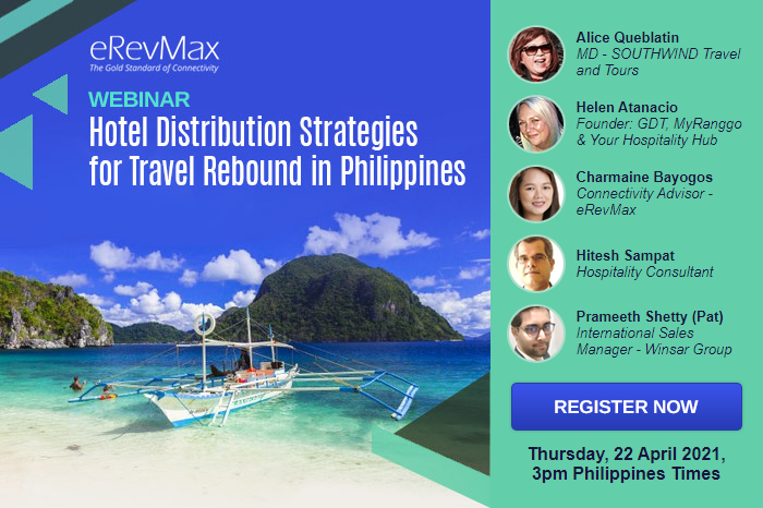 eRevMax webinar poster Hotel Distribution Strategies for travel rebound in the Philippines