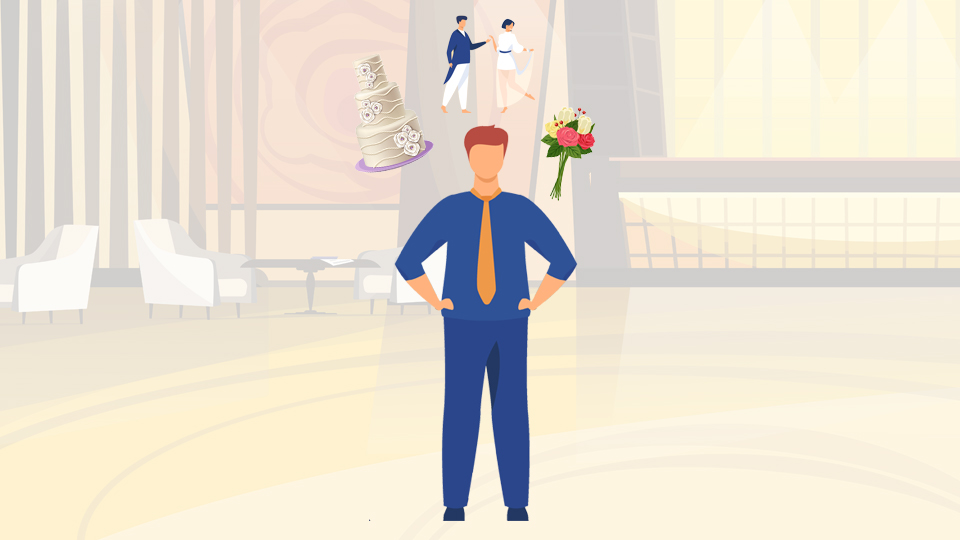 The Concierge of a hotel with images of a wedding cake, proposal and flowers. Article: The Concierge A Modern Day Superhero by MY RANGGO Hospitality Magazine Philippines
