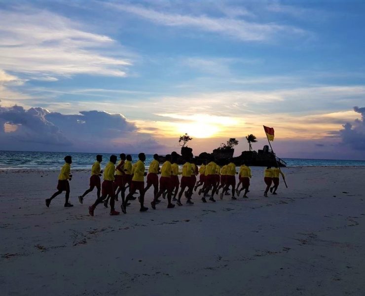 Boracay Lifeguards training at sunset