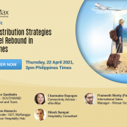 Poster promoting webinar for Hotel Distribution Strategies for Travel Rebound in Philippines on 22nd April 2021
