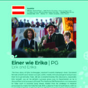 Poster giving synopsis for the European film Einer wie Erika (Erik and Erika) an entry in the Cine Europa 24 Film Festival