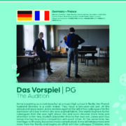 Poster giving synopsis for the European film Das Vorspiel (The Audition), an entry in the Cine Europa 24 Film Festival