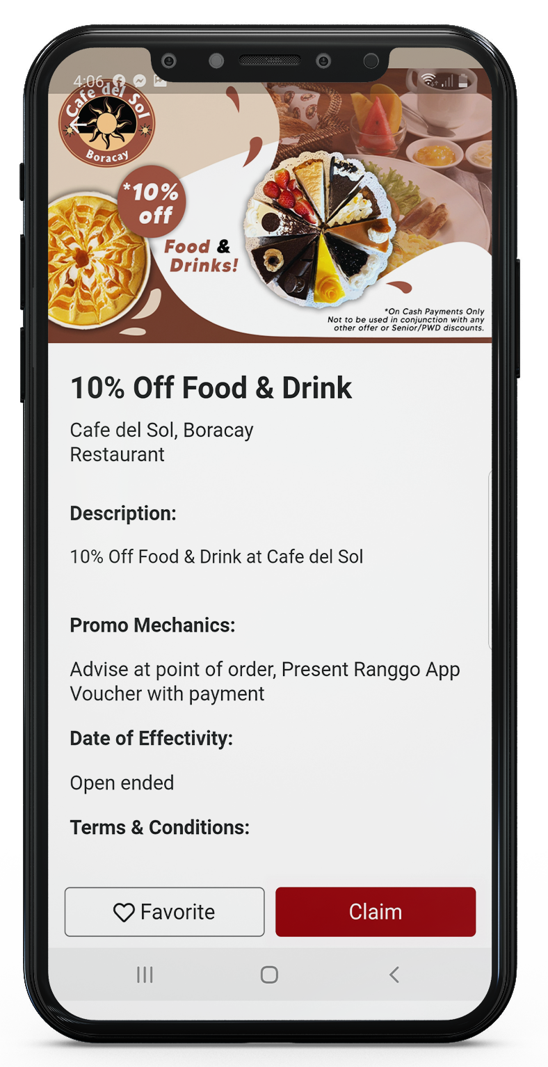 Example of a Loyalty Deal available on the RANGGO App