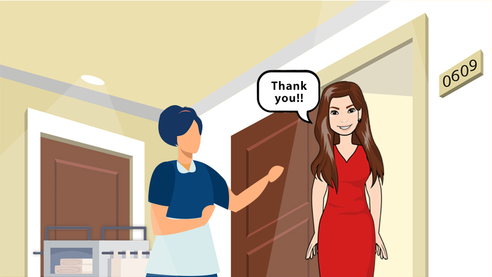 Hugot Hotelier avatar saying thank you to a housekeeper: Article 8 ways being a hotelier has changed me