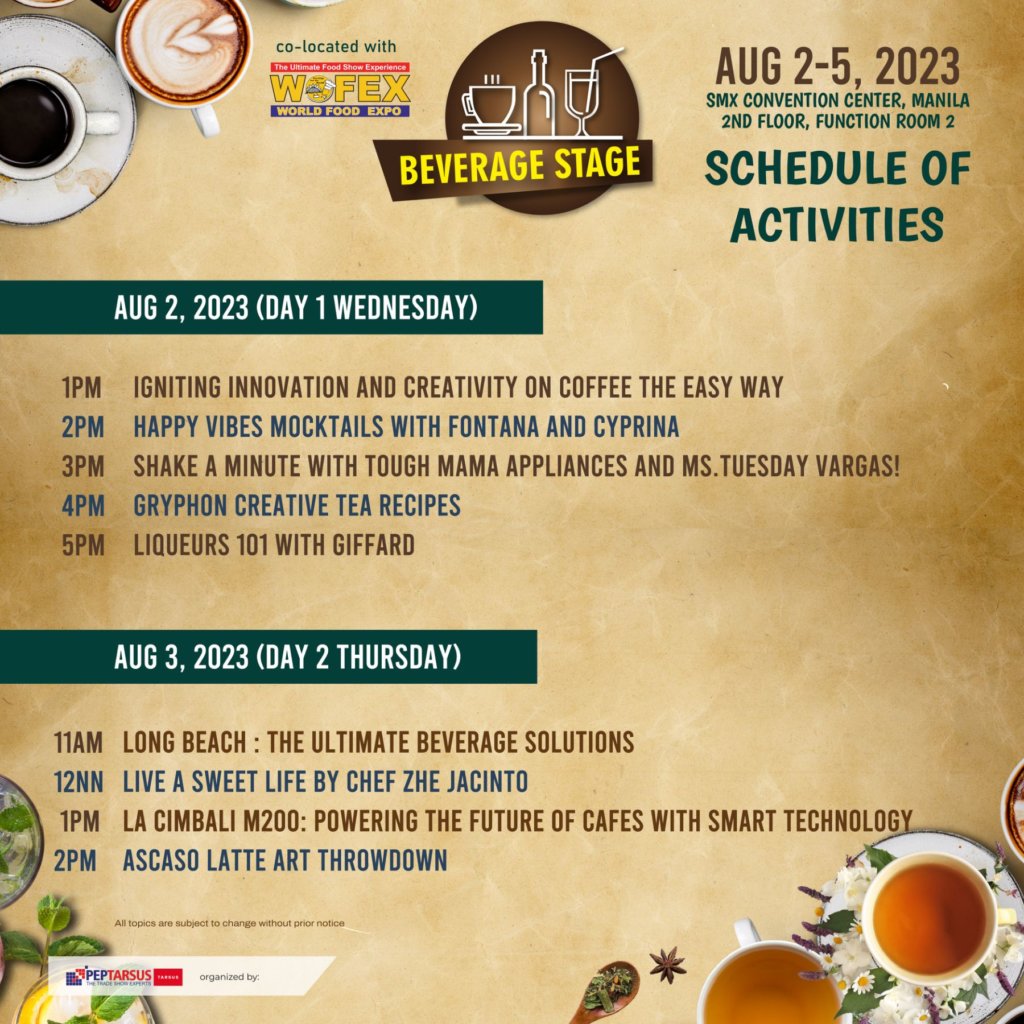 WOFEX 2023 Beverage Stage events August 2&3, 2023