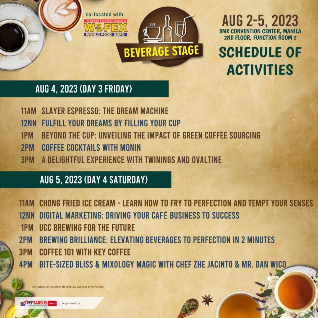 WOFEX 2023 Beverage Stage Events August 4&5, 2023