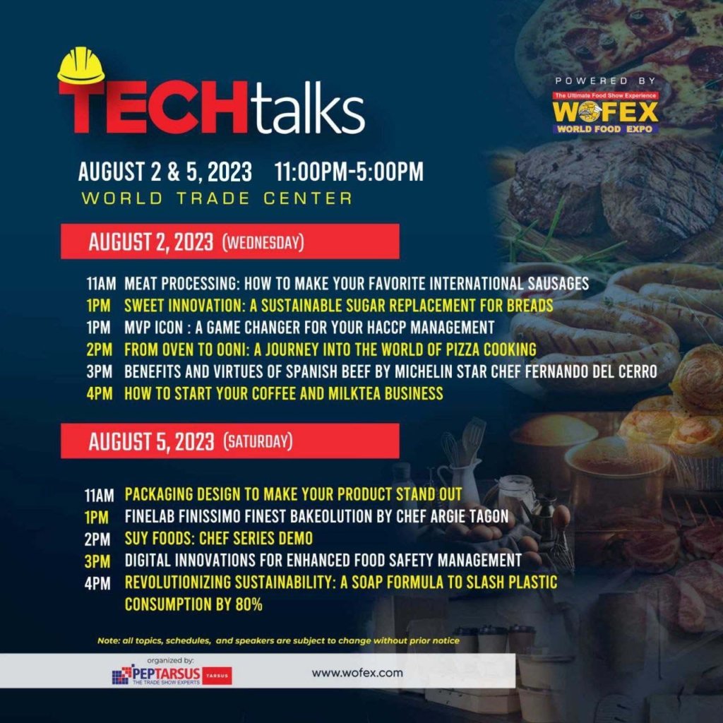 WOFEX 2023 TechTalks schedule of events 2 & 5 of August