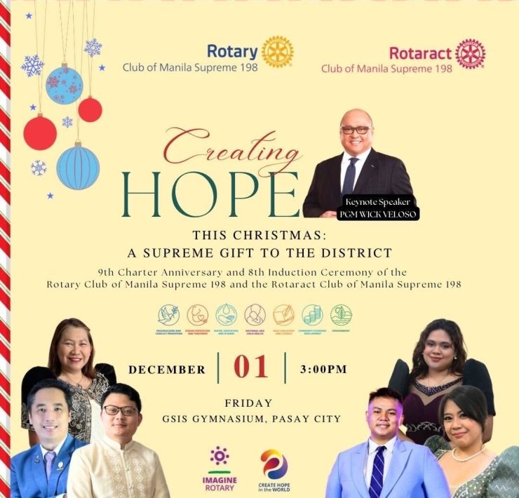 Creating Hope Event by the Rotary Club of Manila Supreme 198 and the Rotaract Club of Manila Supreme 198. Image by MY RANGGO Hospitality Magazine Philippines